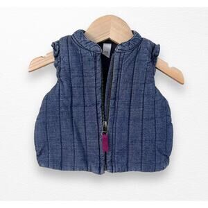 Tea Collection Chambray Puffer Vest, 6-12 Months